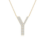 Load image into Gallery viewer, Lab-Grown Modern Deco Diamond Capital &quot;Y&quot; Initial Pendant
