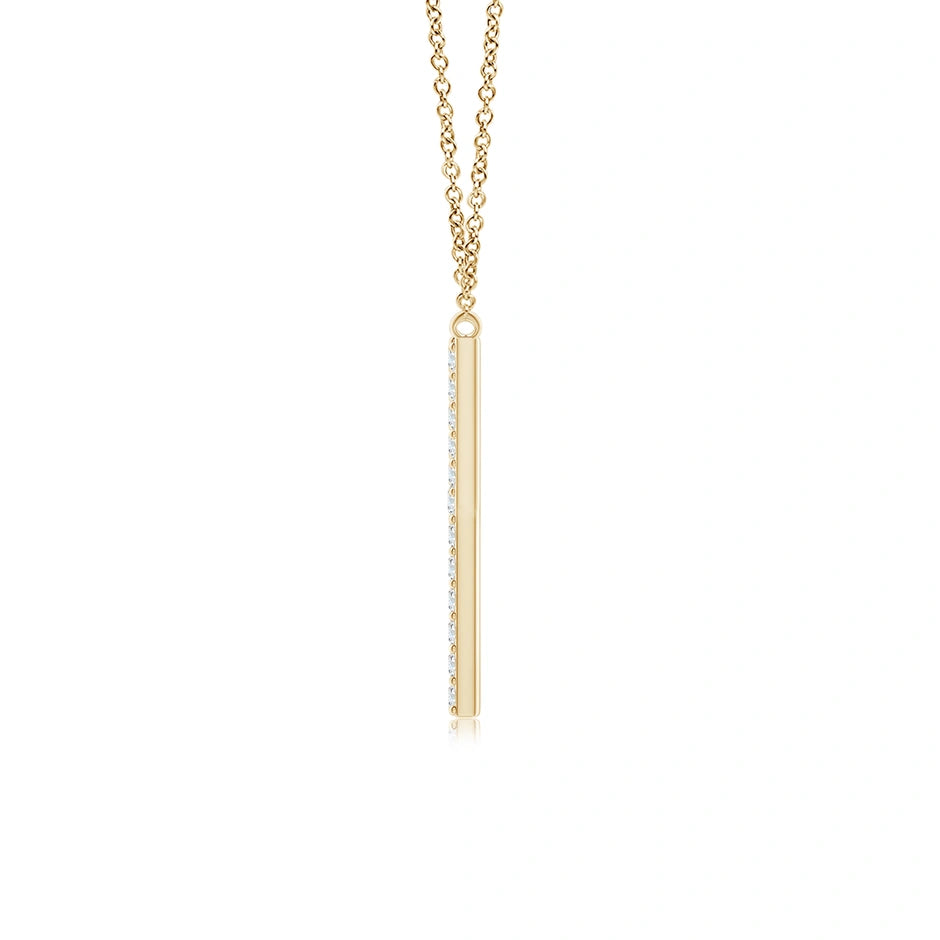 Lab-Grown Modern Deco Diamond Capital "Y" Initial Pendant