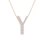 Load image into Gallery viewer, Lab-Grown Modern Deco Diamond Capital &quot;Y&quot; Initial Pendant
