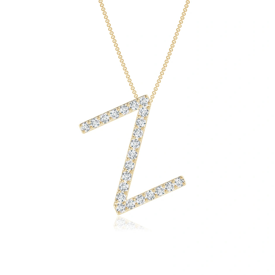 Lab-Grown Prong-Set Diamond Capital "Z" Initial Pendant