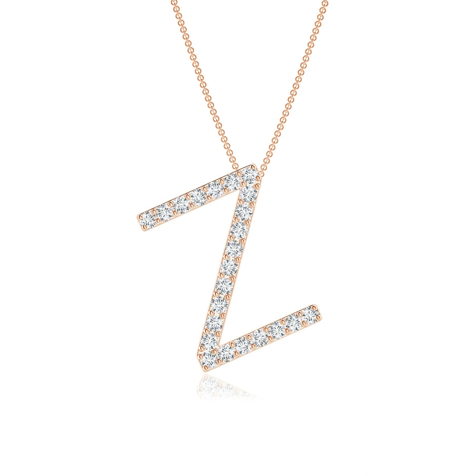 Lab-Grown Prong-Set Diamond Capital "Z" Initial Pendant