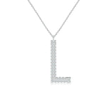 Load image into Gallery viewer, Lab-Grown Prong-Set Diamond Capital &quot;L&quot; Knife-Edge Initial Pendant
