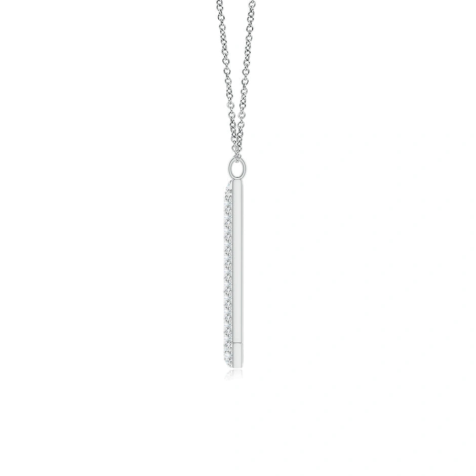 Lab-Grown Prong-Set Diamond Capital "L" Knife-Edge Initial Pendant
