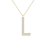 Load image into Gallery viewer, Lab-Grown Prong-Set Diamond Capital &quot;L&quot; Knife-Edge Initial Pendant

