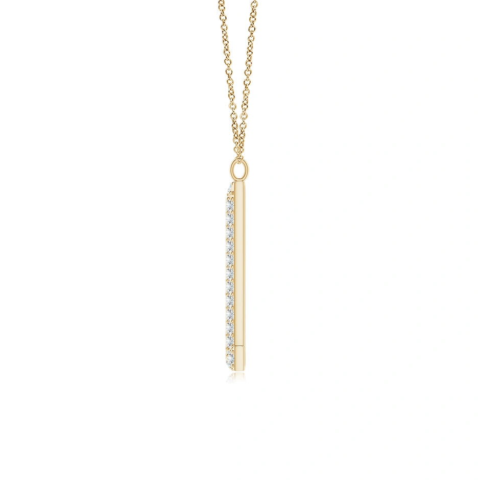 Lab-Grown Prong-Set Diamond Capital "L" Knife-Edge Initial Pendant