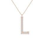 Load image into Gallery viewer, Lab-Grown Prong-Set Diamond Capital &quot;L&quot; Knife-Edge Initial Pendant
