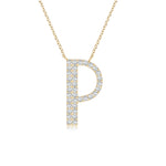 Load image into Gallery viewer, Lab-Grown Modern Deco Diamond Capital &quot;P&quot; Initial Pendant
