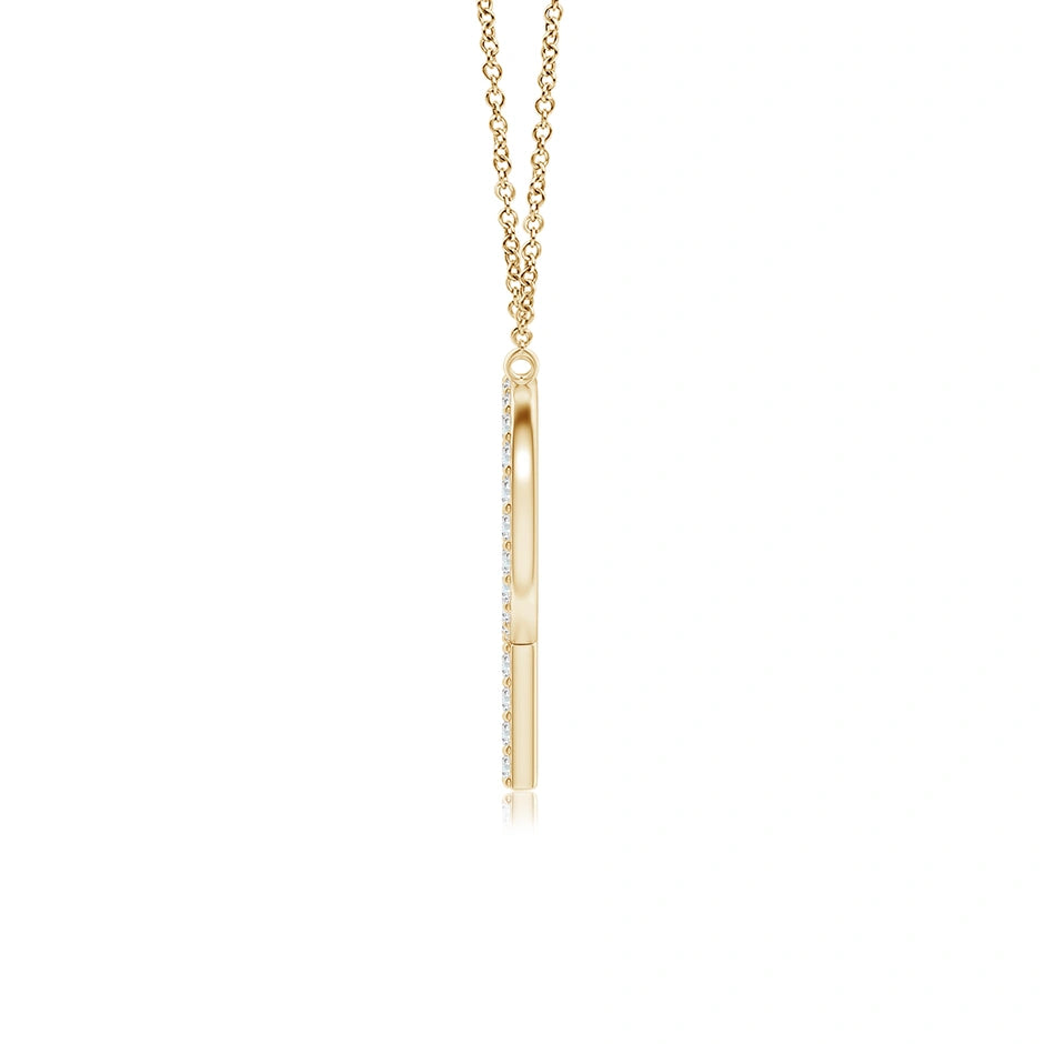 Lab-Grown Modern Deco Diamond Capital "P" Initial Pendant