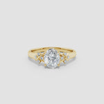 Load and play video in Gallery viewer, Lab-Grown Solitaire Oval Diamond Criss Cross Ring with Diamonds

