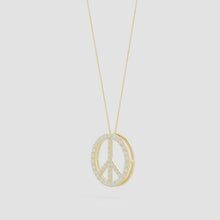 Lab-Grown Prong-Set Diamond Peace Sign Pendant