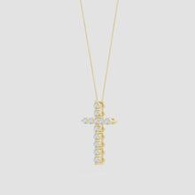 Prong-Set Round Lab-Grown Diamond Cross Pendant