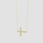 Load and play video in Gallery viewer, Lab-Grown Classic Diamond Sideways Cross Necklace
