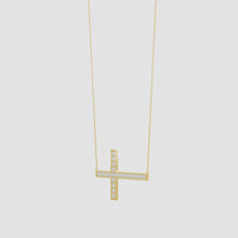 Lab-Grown Classic Diamond Sideways Cross Necklace