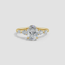 Claw-Set Oval Lab-Grown Diamond Side Stone Engagement Ring