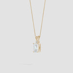 Load and play video in Gallery viewer, Emerald-Cut Lab-Grown Diamond Solitaire Pendant with Accent
