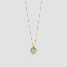 Bezel-Set Princess-Cut Lab-Grown Diamond Solitaire Pendant