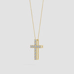 Load and play video in Gallery viewer, Lab-Grown Flat Prong-Set Diamond Cross Pendant
