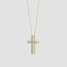 Lab-Grown Flat Prong-Set Diamond Cross Pendant