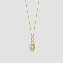 Lab-Grown Solitaire Oval Diamond Twist Bale Pendant