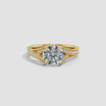 Load and play video in Gallery viewer, Lab-Grown Vintage Inspired Round Diamond Split Shank Engagement Ring
