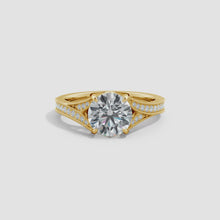 Lab-Grown Vintage Inspired Round Diamond Split Shank Engagement Ring