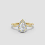 Load and play video in Gallery viewer, Prong-Set Pear Lab-Grown Diamond Ring with Halo
