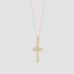 Load and play video in Gallery viewer, Lab-Grown Pave-Set Diamond Cross and Sideways Infinity Pendant
