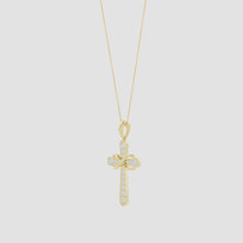Lab-Grown Pave-Set Diamond Cross and Sideways Infinity Pendant