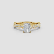 Lab-Grown Peg Head Radiant-Cut Diamond Twist Shank Engagement Ring