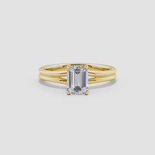 Lab-Grown Emerald Cut Diamond Double Setting Solitaire Engagement Ring