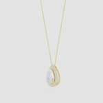 Load and play video in Gallery viewer, Lab-Grown Pear Diamond Solitaire Floating Halo Pendant
