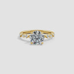 Load and play video in Gallery viewer, Round Lab-Grown Diamond Engagement Ring with Marquise Motif
