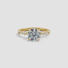 Round Lab-Grown Diamond Engagement Ring with Marquise Motif