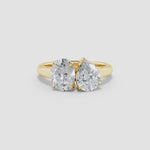Load and play video in Gallery viewer, Lab-Grown Oval &amp; Pear Diamond Two-Stone Engagement Ring
