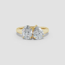 Lab-Grown Oval & Pear Diamond Two-Stone Engagement Ring