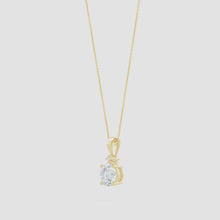Round Lab-Grown Diamond Solitaire Pendant with Accent