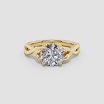 Load and play video in Gallery viewer, Lab-created nature-inspired diamond crossover ring with leaf motif
