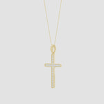 Load and play video in Gallery viewer, Lab-Grown Milgrain-Edged Diamond Latin Cross Pendant
