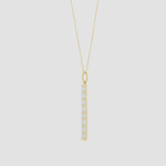 Load and play video in Gallery viewer, Lab-Grown Prong-Set Diamond Vertical Bar Pendant
