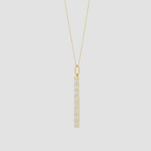 Lab-Grown Prong-Set Diamond Vertical Bar Pendant