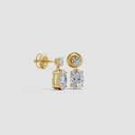 Load and play video in Gallery viewer, Prong-Set Oval and Round Lab-Grown Diamond Drop Earrings
