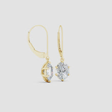 Lab-Grown Oval Diamond Leverback Drop Earrings