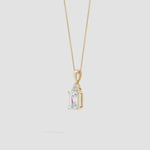 Load and play video in Gallery viewer, Lab-Grown Emerald-Cut Diamond Pendant with Lab Diamond Trio
