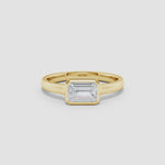 Load and play video in Gallery viewer, Lab Grown East West Emerald Cut Diamond Solitaire Ring
