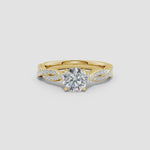 Load and play video in Gallery viewer, Lab-Grown Peg Head Round Diamond Twist Shank Engagement Ring
