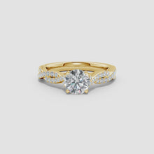 Lab-Grown Peg Head Round Diamond Twist Shank Engagement Ring