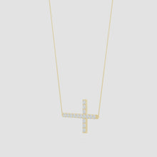 Lab-Grown Prong-Set Diamond Horizontal Cross Pendant
