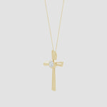 Load and play video in Gallery viewer, Bezel-Set Solitaire Round Lab-Grown Diamond Cross Pendant
