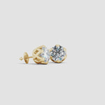 Load and play video in Gallery viewer, Lab-Grown Six Prong-Set Diamond Solitaire Filigree Stud Earrings
