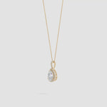 Load and play video in Gallery viewer, Lab-Grown Diamond Teardrop Pendant with Halo
